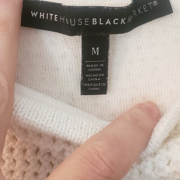 White House Black Market White Crochet Sweater - Picture 3 of 6